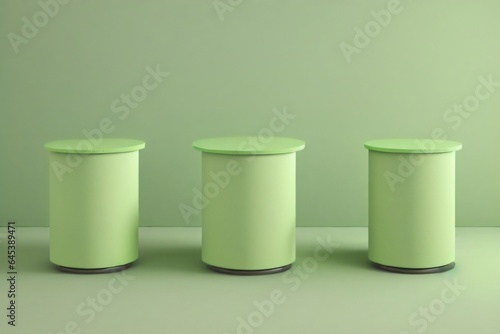Green cylinder podium pedestal product display platform for product placement background made with Generative AI