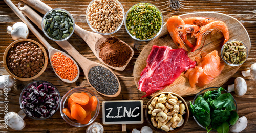 Composition with food products rich in zinc