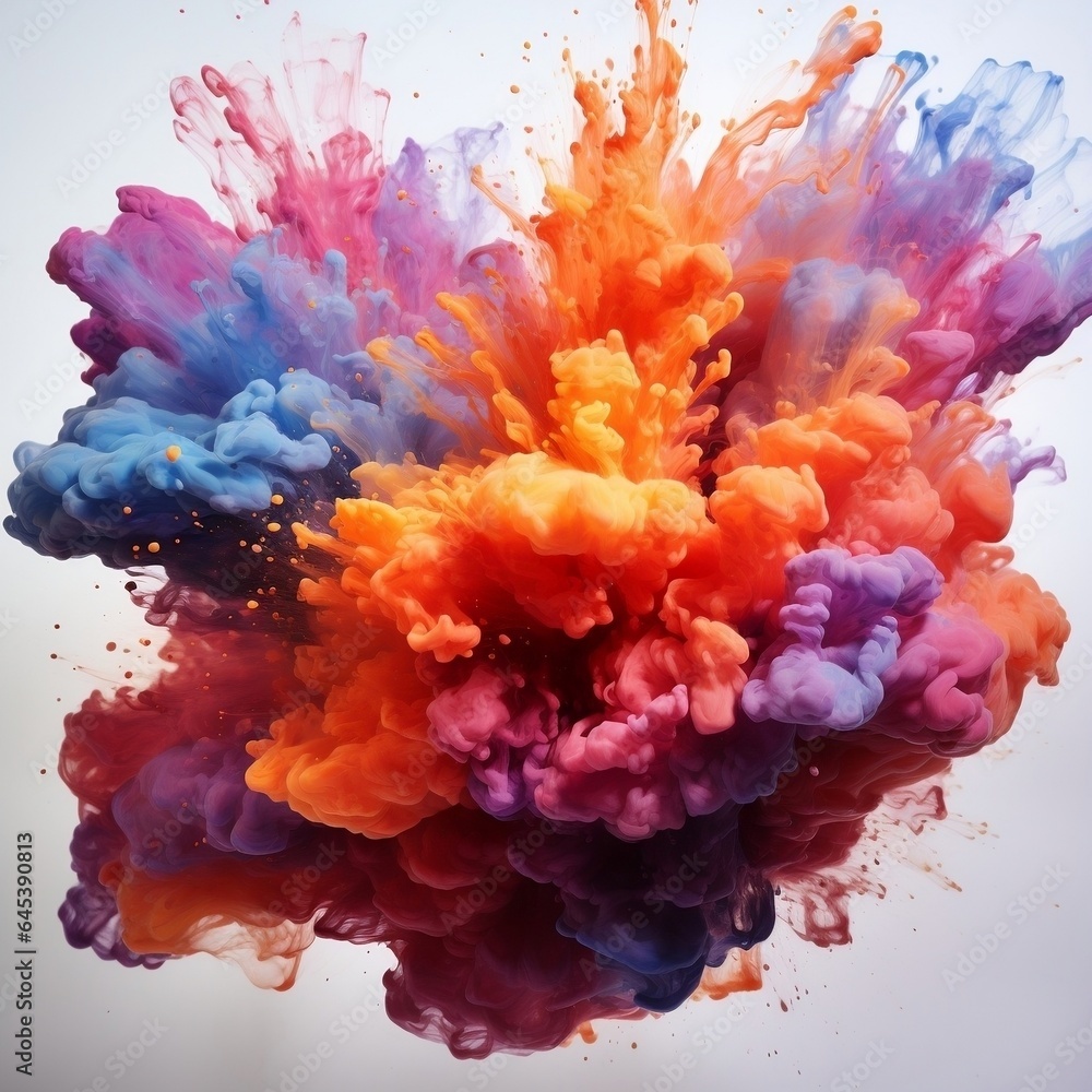 Fototapeta premium Rainbow-colored rainbow watercolor wash