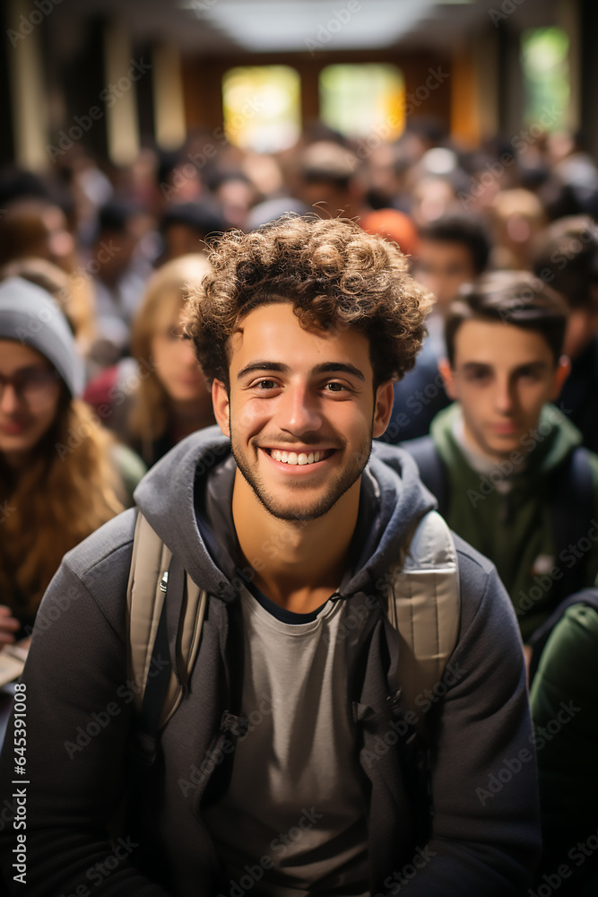 group of young male students at university group of young male students at university