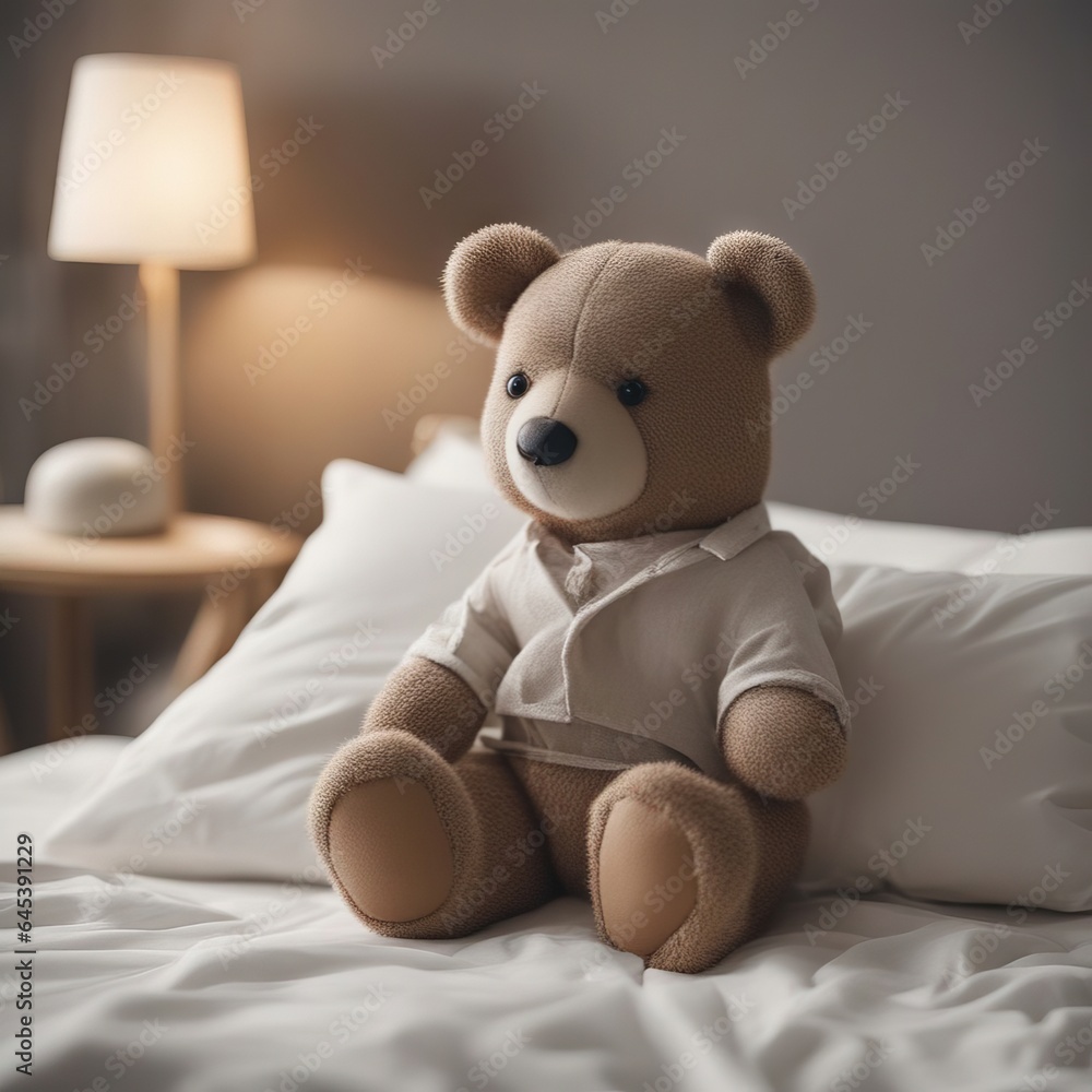 teddy bear on the bed