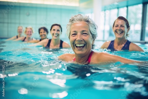 Older people in swimming pool