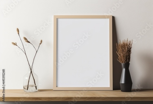White frame with blank square blank for the frame.