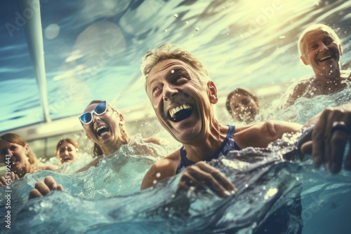 Older people in swimming pool