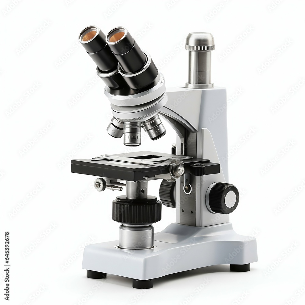 Microscope Isolated on White Background. Generative ai Microscope Isolated on White Background. Generative ai