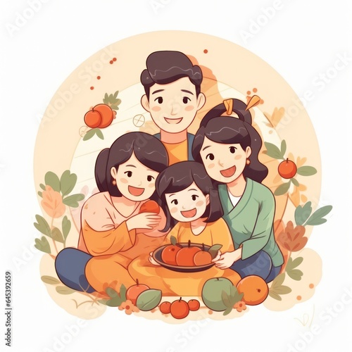 Holiday family illustration