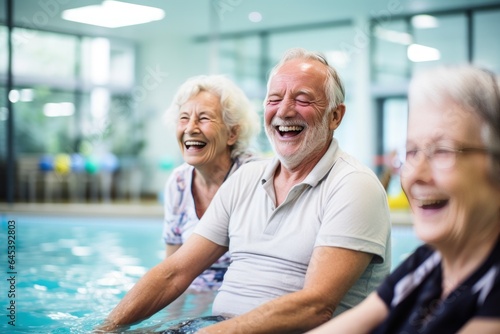 Older people in swimming pool