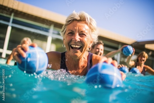 Older people in swimming pool