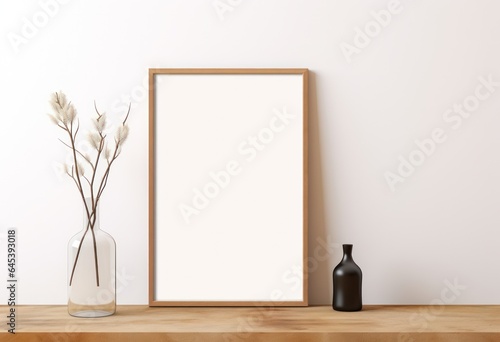 White black frame with blank square blank for the frame