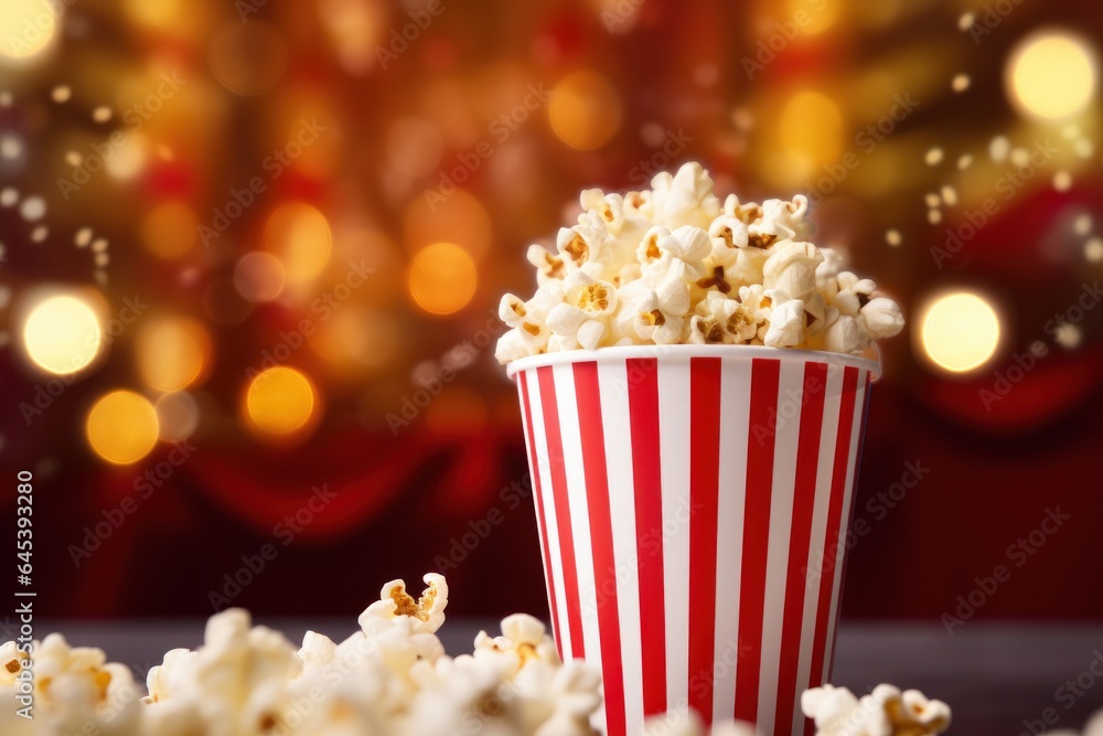 Popcorn stand, cinema shot, movie theatre popcorn