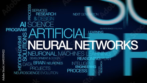 Artificial neural networks ANNs Neuronal network AI NNs words tag cloud text big data brain blue white connectionism machine learning data mining word science photo