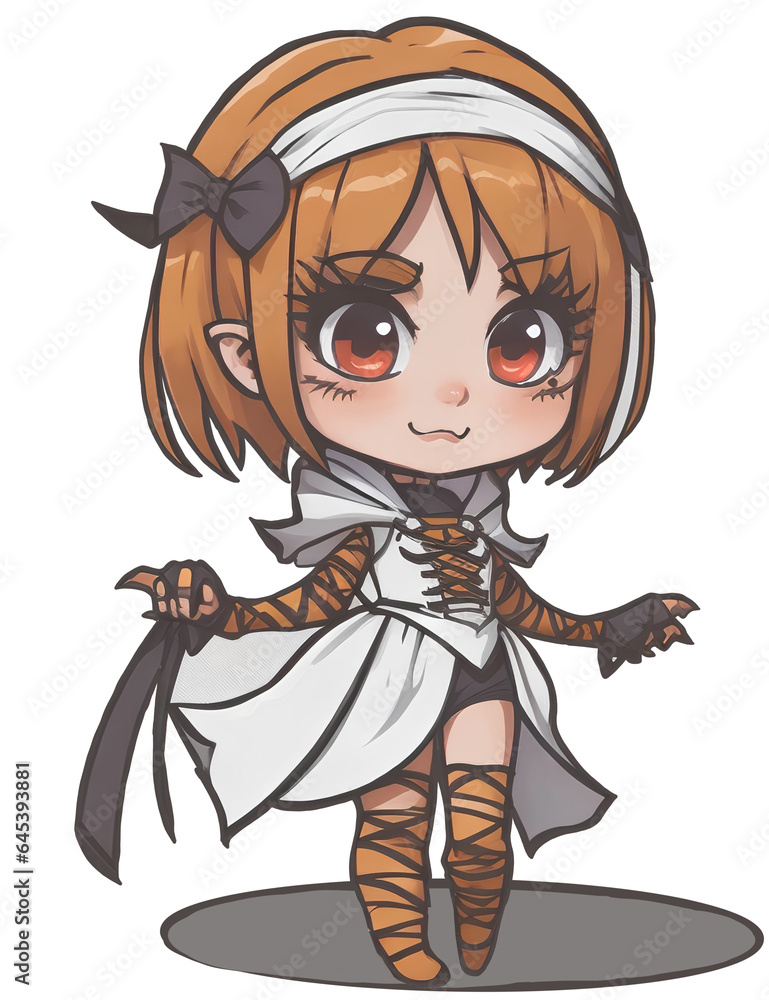 Girl in Halloween mummy costume Girl in Halloween mummy costume