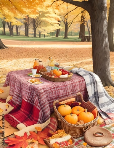 Autumn Picnic under the Falling Leaves:Pack a cozy picnic basket with warm blankets, your favorite fall treats like apple cider and pumpkin spice snacks, and head to a scenic park or countryside spot.