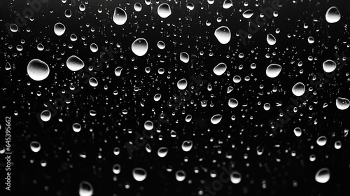 Abstract background with raindrops on glass black and white photo. Generative Ai