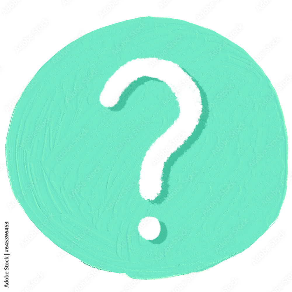 The Question mark sign is in the green circle. The Question mark sign is in the green circle.