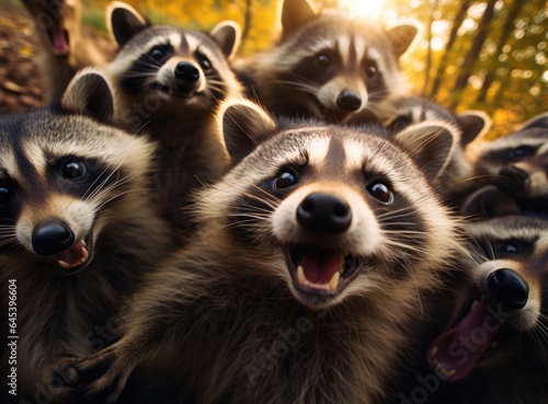 A group of raccoons