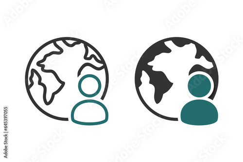 Person world icon. Illustration vector