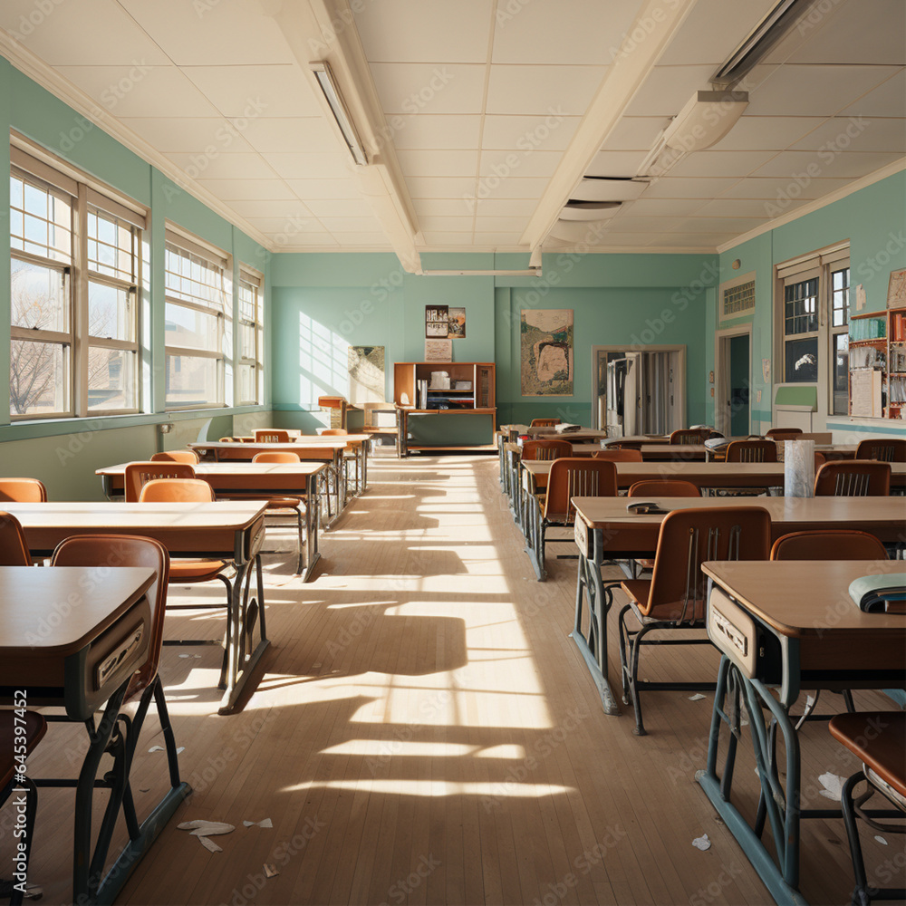 an empty school building 