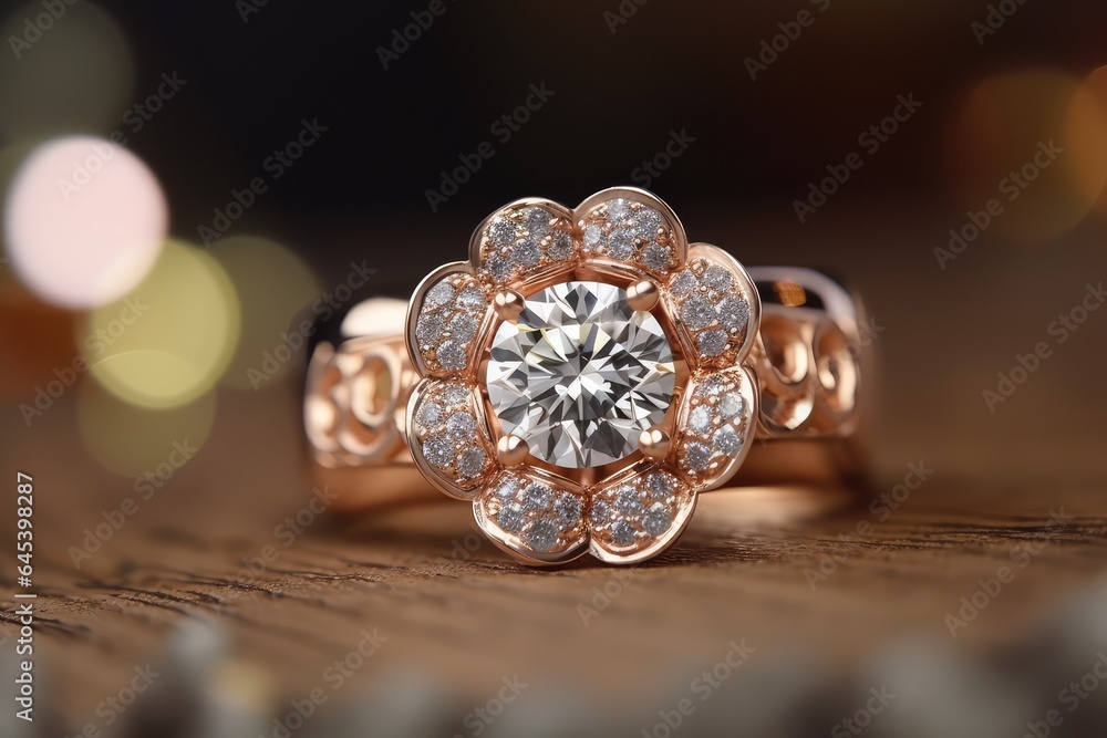 realistic golden designer ring photography for special event generative ai realistic golden designer ring photography for special event generative ai