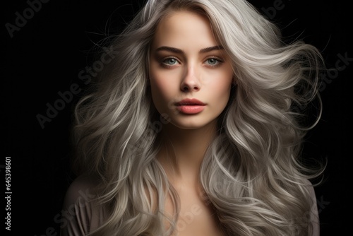 Beautiful silver gray girl portrait 