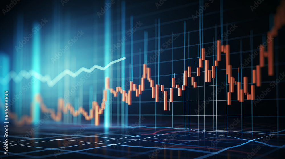 Business candle stick graph chart of stock market investment trading. Growth and changes concept