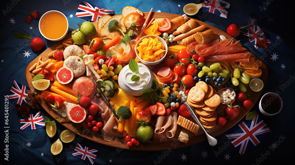 Australia day lettering concept January 26 party food. Generative Ai