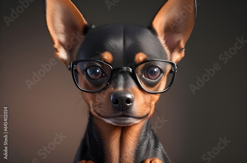 Portrait of a dog wearing glasses © Pixel Bloom