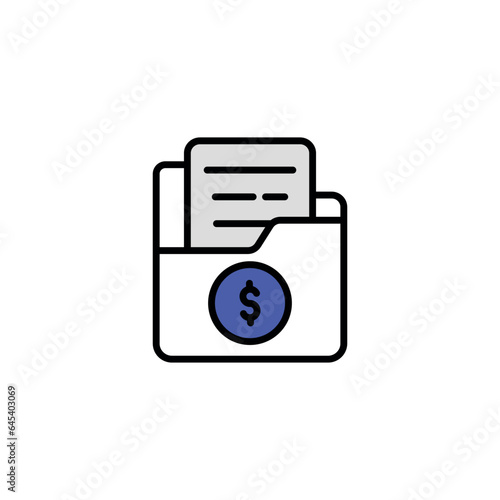 Business Details icon design with white background stock illustration