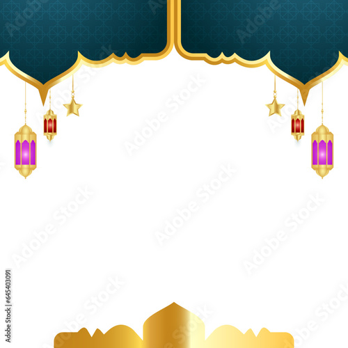 Ramadan kareem islamic background jumma mubarak eid ul fitr arabic with lantern 3d design	
