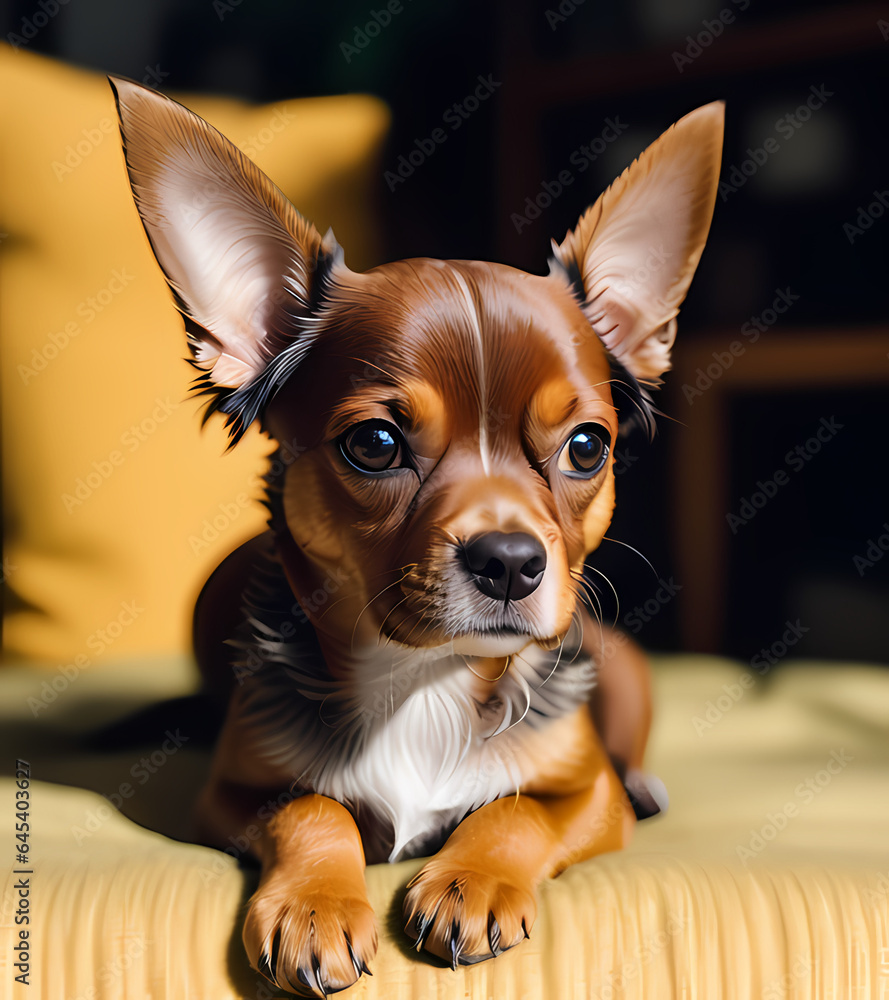 chihuahua dog sitting on the floor