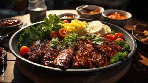 barbecue plate at a party between