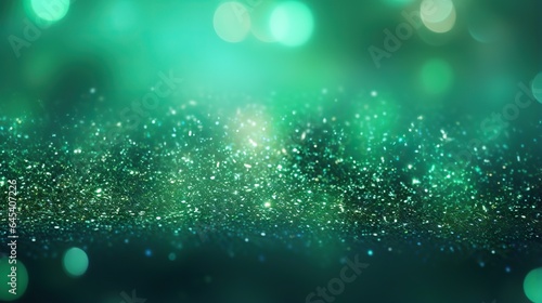  a blurry image of a green and blue background with small stars.  generative ai © Shanti