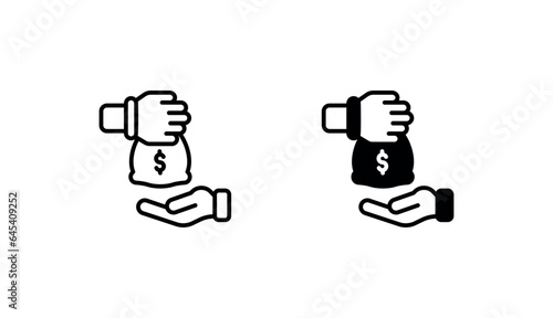 Loan icon design with white background stock illustration