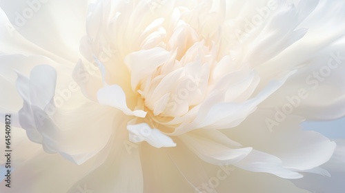  a large white flower with a blue sky in the background. generative ai