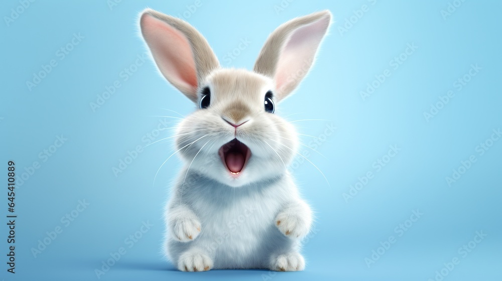 a white rabbit with its mouth open and it's mouth wide open. generative ai a white rabbit with its mouth open and it's mouth wide open. generative ai