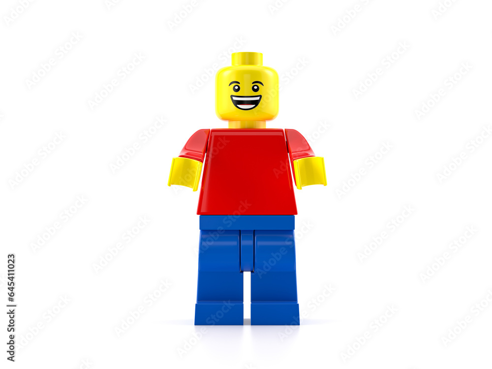 Obraz premium Lego minifigure on a white background. 3d illustration.
