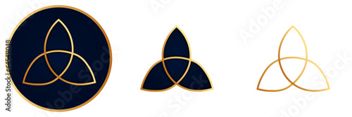 Triquetra Icon Set on white background. Vector Illustration. 
