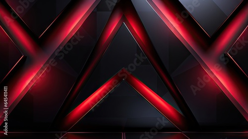  a red and black abstract background with a triangle shape in the middle. generative ai
