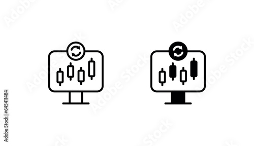 Trade Exchange icon design with white background stock illustration