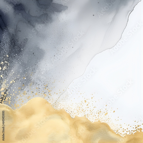 Watercolor background gold and silver © Hanna