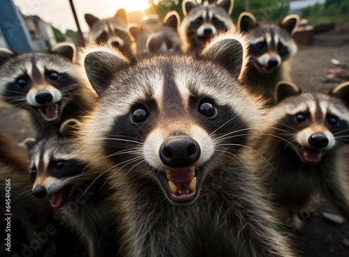 A group of raccoons © cherezoff