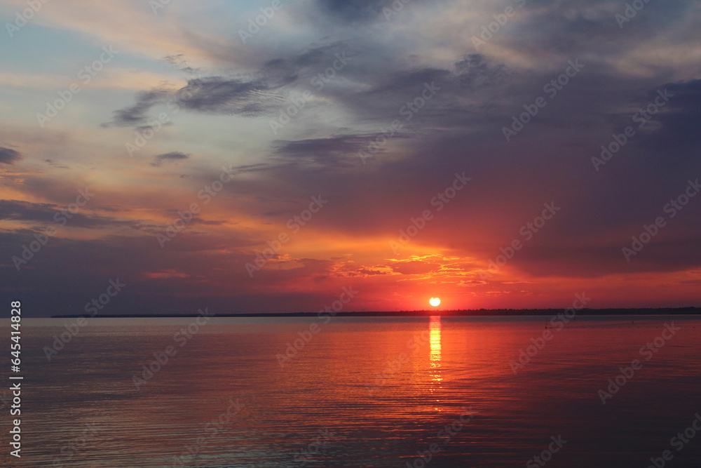 sunset in the sea