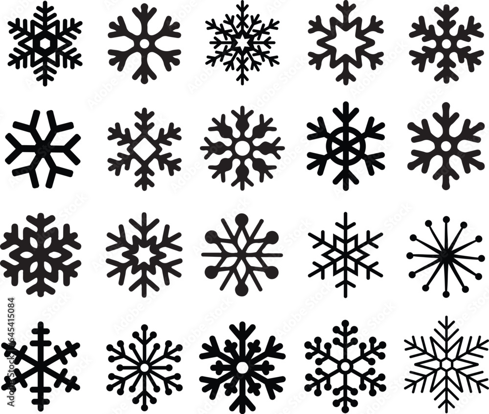 Snowflake Silhouette Vector Pack Snowflake Silhouette Vector Pack