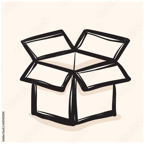 Doodle box or logo in modern line style. High quality doodles for website design and mobile apps.