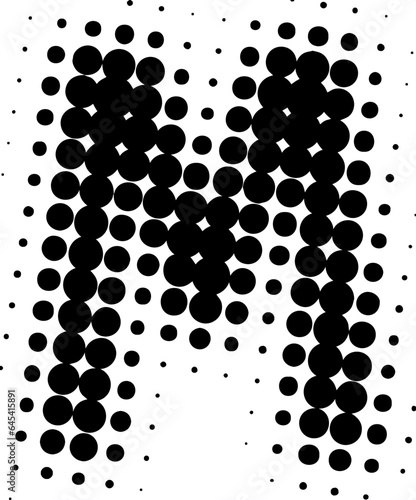 Letter M uppercase halftone effect display font.