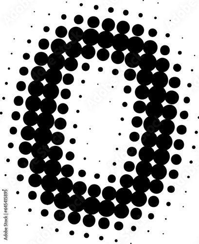 Letter O uppercase halftone effect display font.