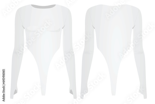 White bodysuit underwear. vector illustration