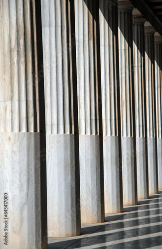 Marble colonnade in the Museum of Ancient Agora, Athens.
