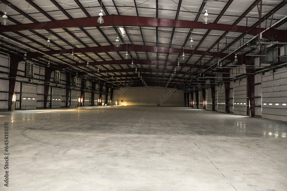 Interior of a modern warehouse. Interior of a modern warehouse.