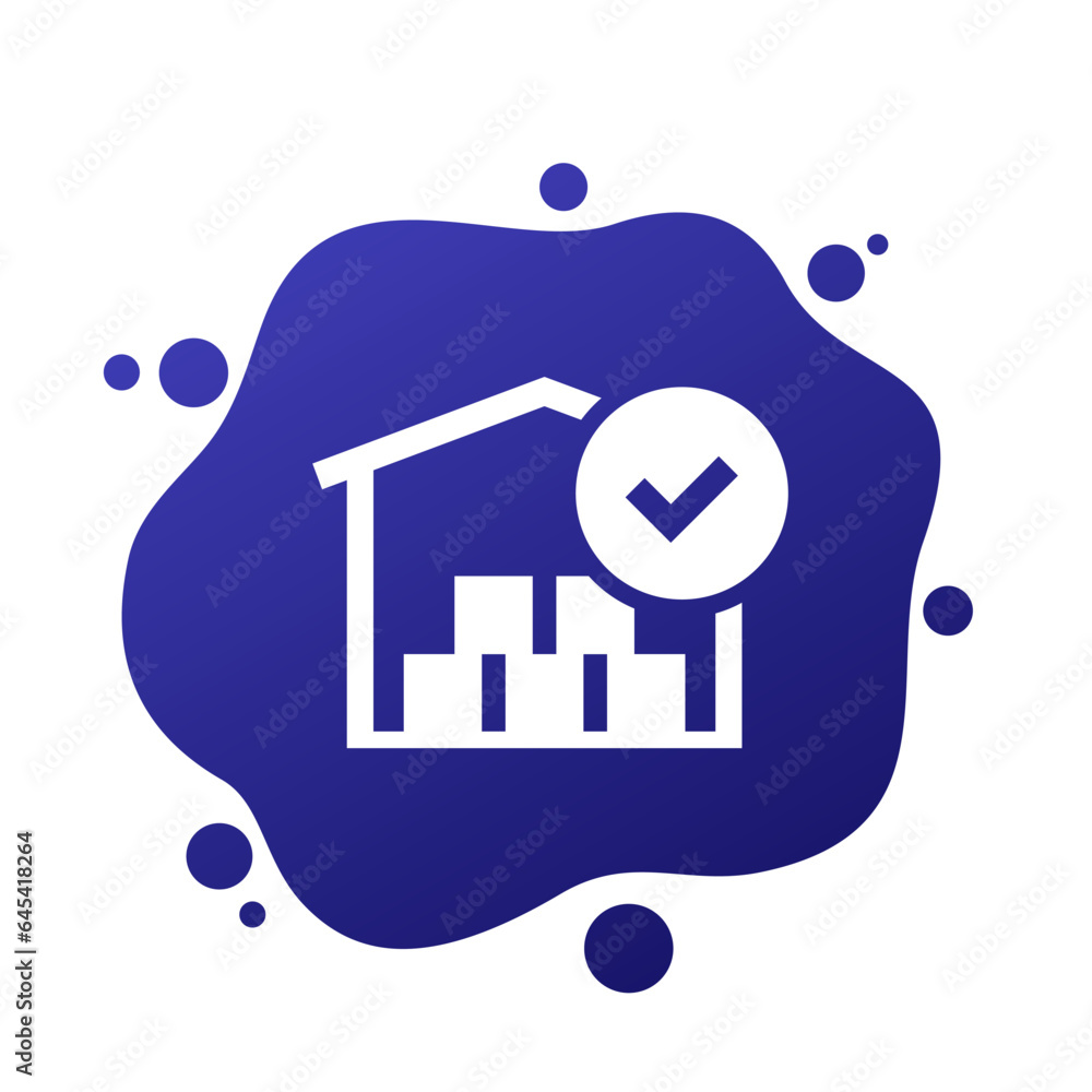 Warehouse, full inventory icon, vector Warehouse, full inventory icon, vector